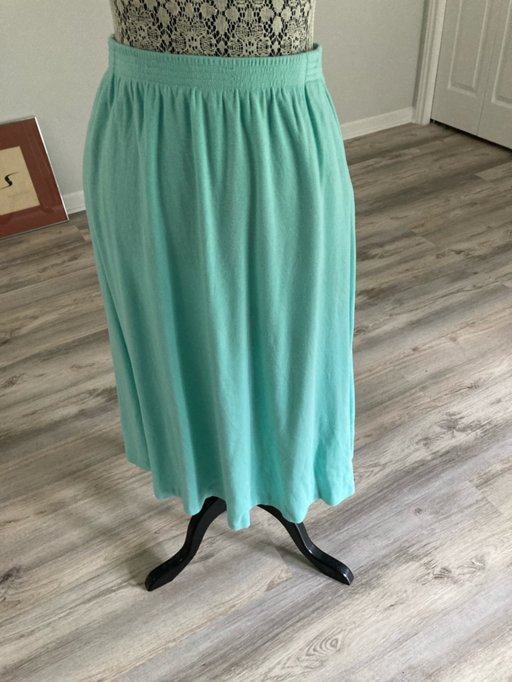 Vintage Marjorie Hamilton Made in Canada Mint A-Line midi Skirt